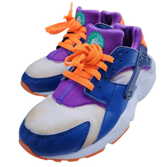 Nike Air Huarache Retro Run 654275-111 Sneakers Shoes White Blue Cone Purple 7Y - Picture 6 of 10